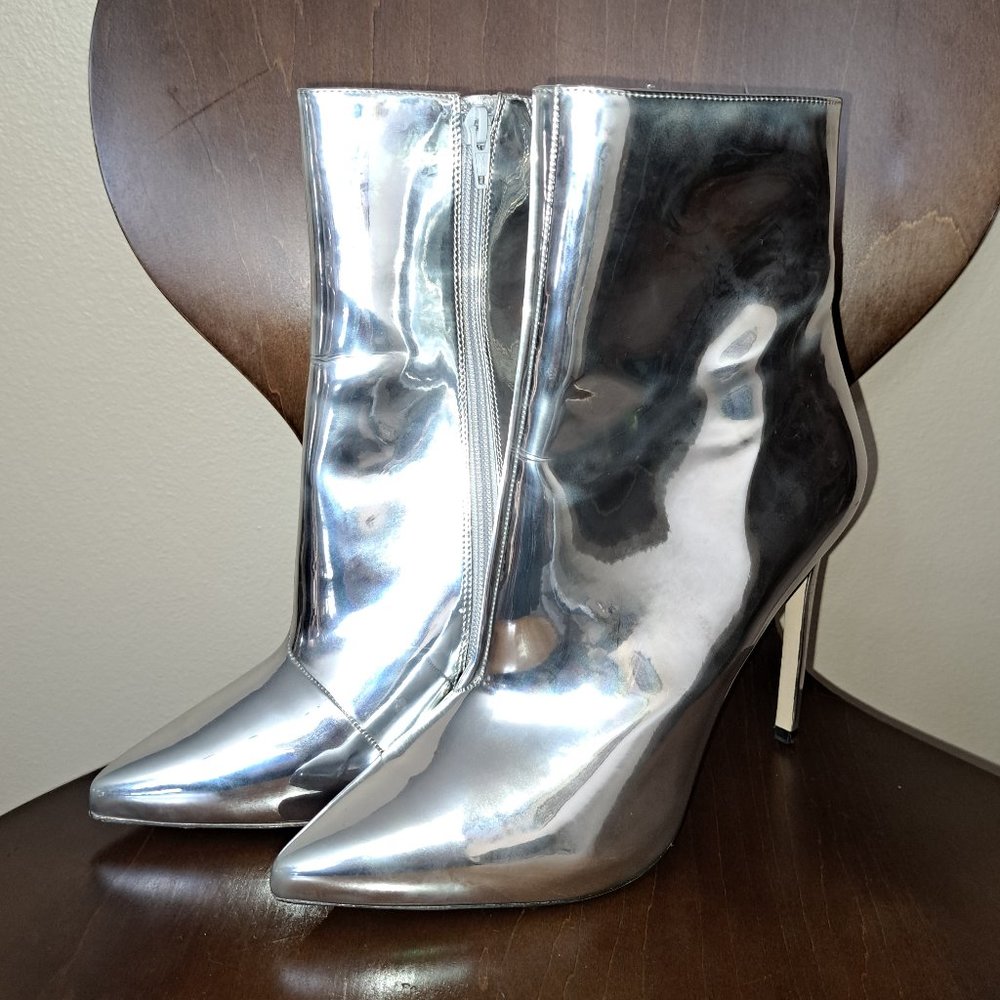 Aldo Silver Metallic Booties